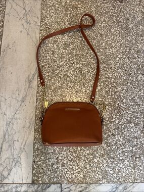 Steve Madden Brown Crossbody Shoulder Bag with Gold Hardware